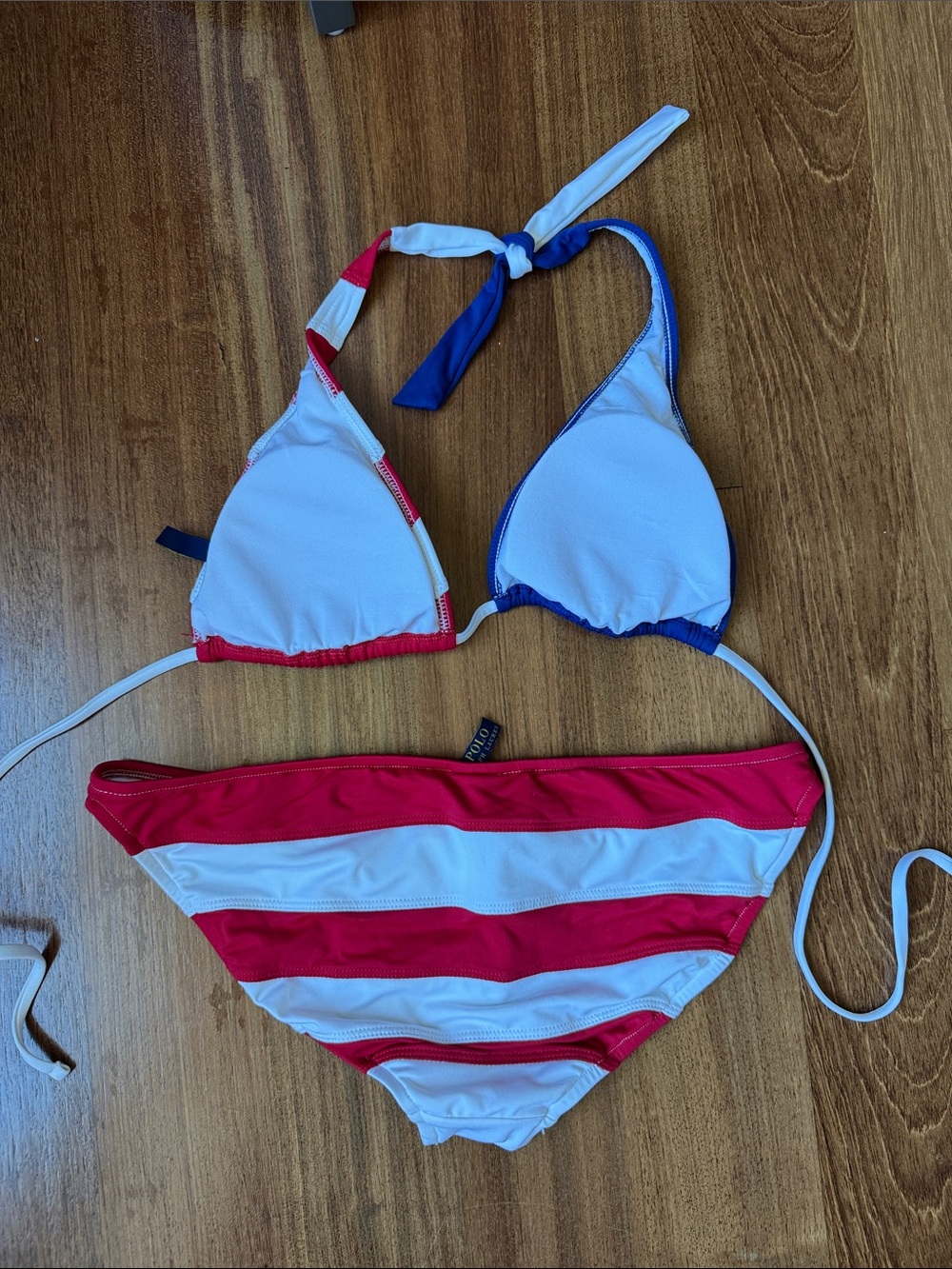 Polo by Ralph Lauren Red, White & Blue Stars-Stripe Triangle Bikini - Picture 2 of 2